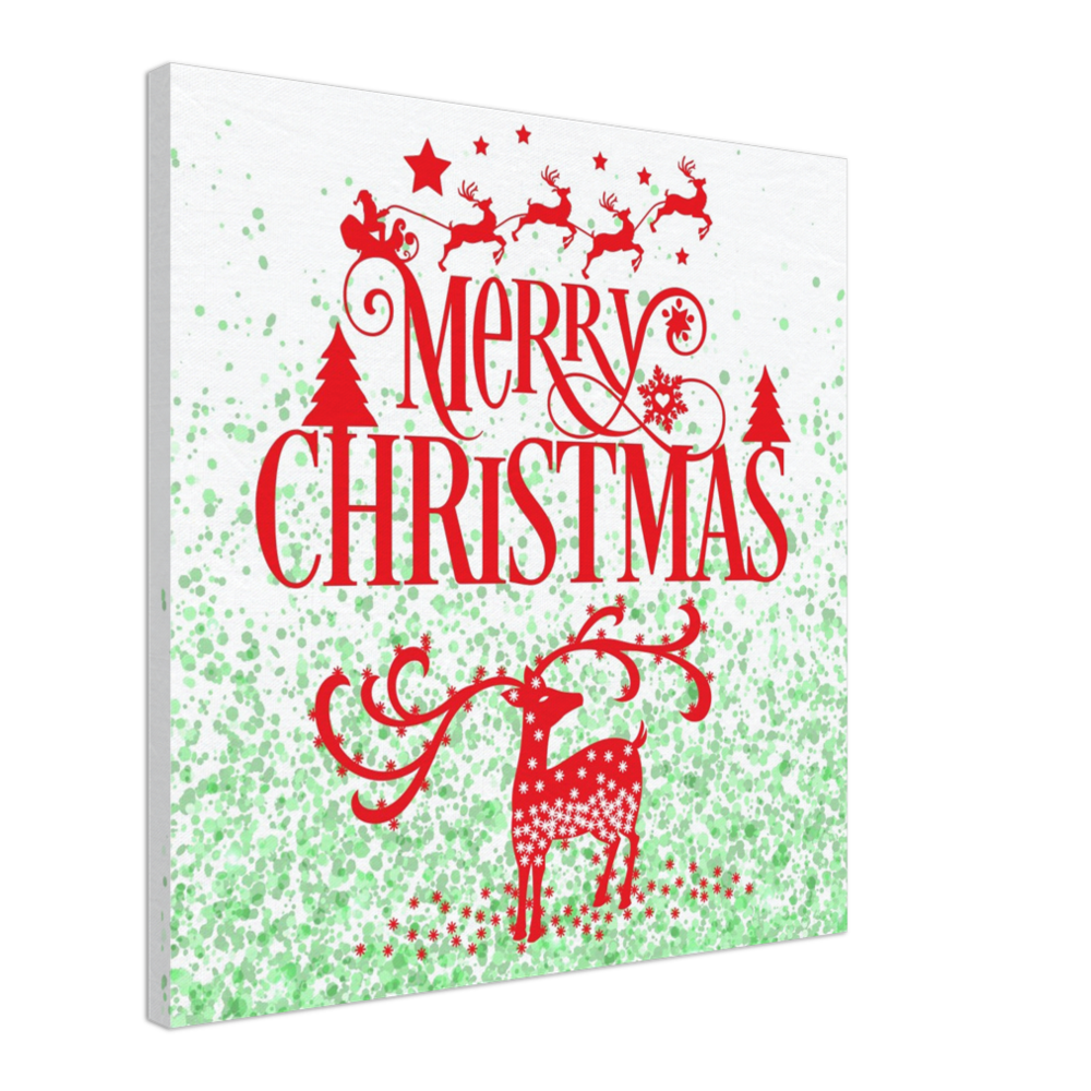 Merry Christmas Reindeer on Canvas