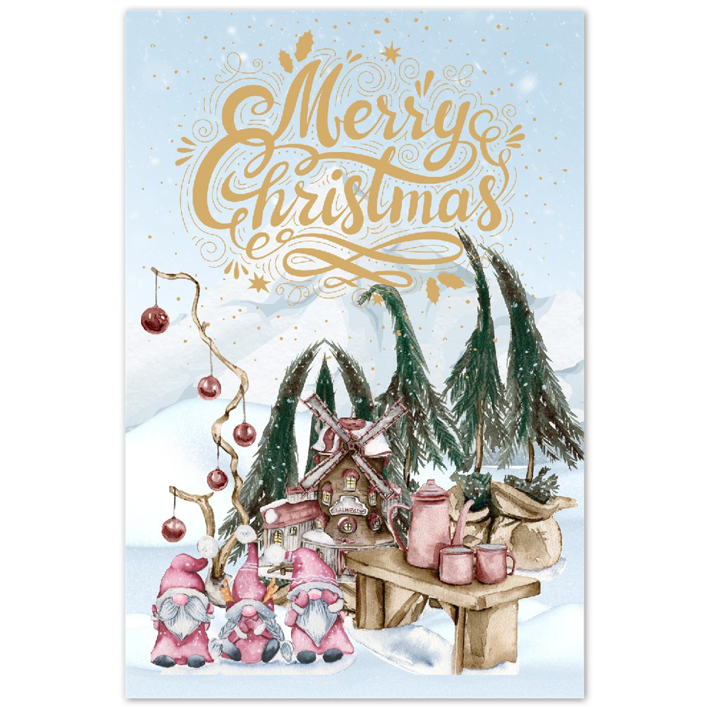 Merry Pink Gnomes Metal Print