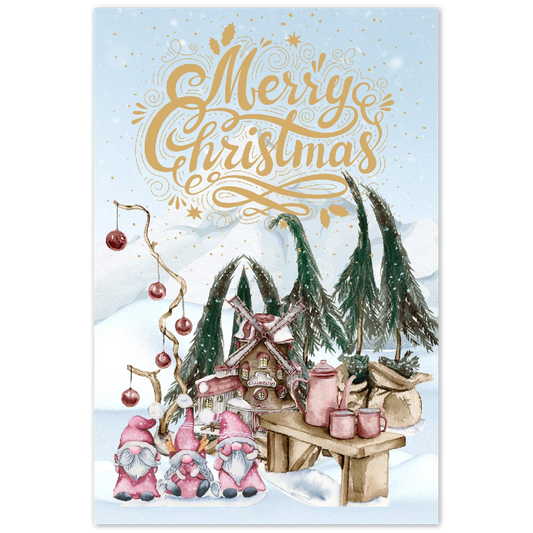 Merry Pink Gnomes Metal Print