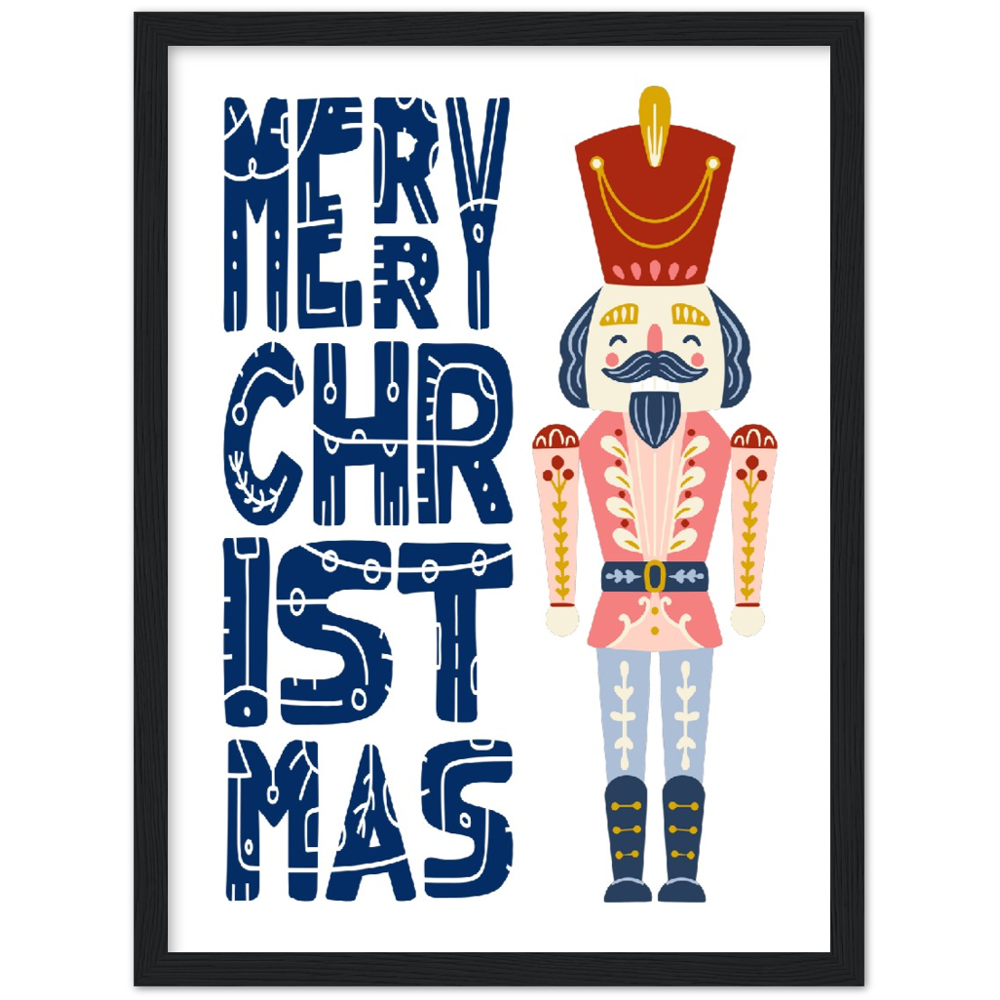 Christmas Nutcracker Premium Wooden Framed Poster