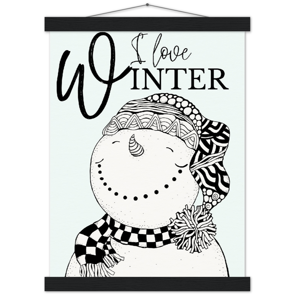 Winter Snowman Museum-Quality Poster & Hanger