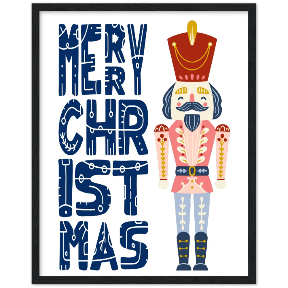 Christmas Nutcracker Premium Wooden Framed Poster