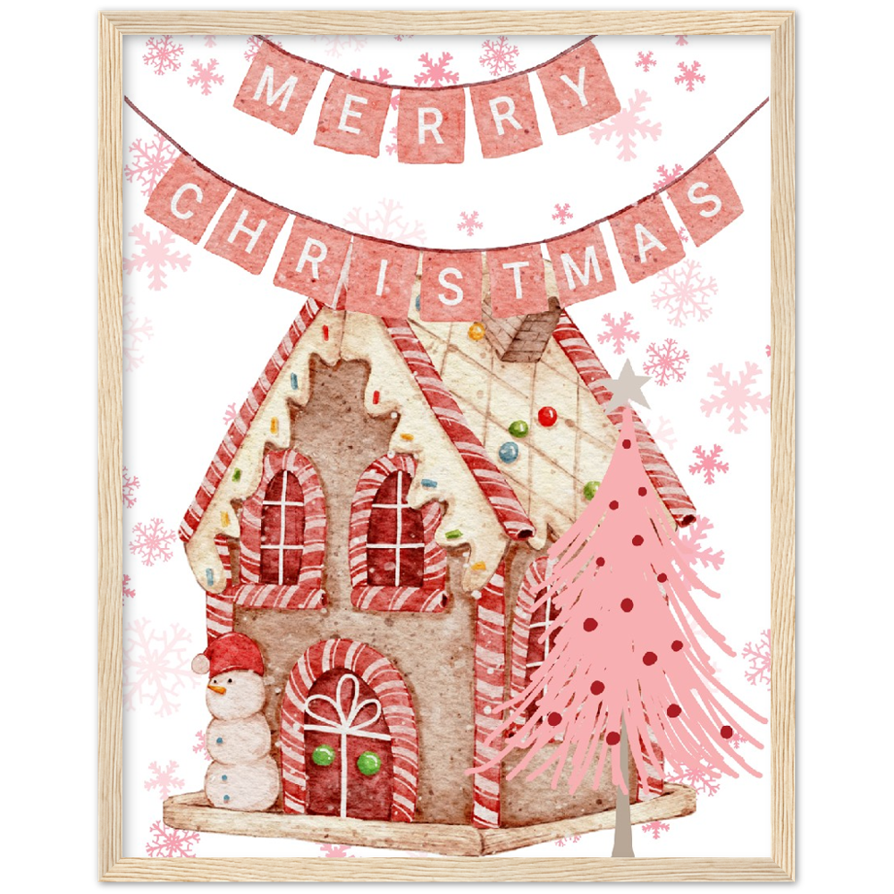 Gingerbread House Premium Wooden Framed Poster