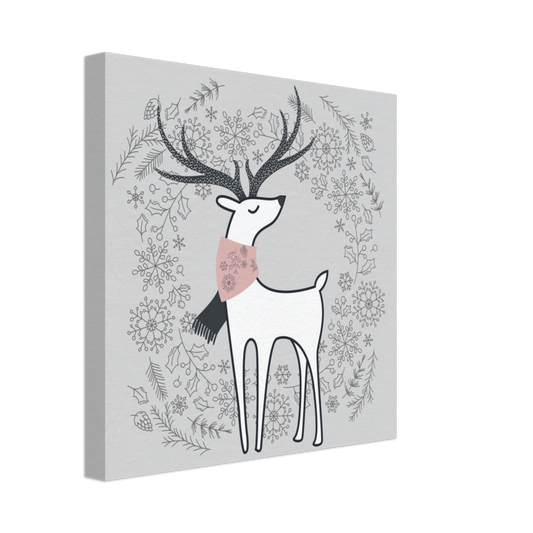 Reindeer in the Wreath on Canvas