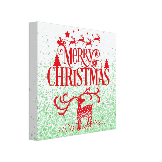 Merry Christmas Reindeer on Canvas