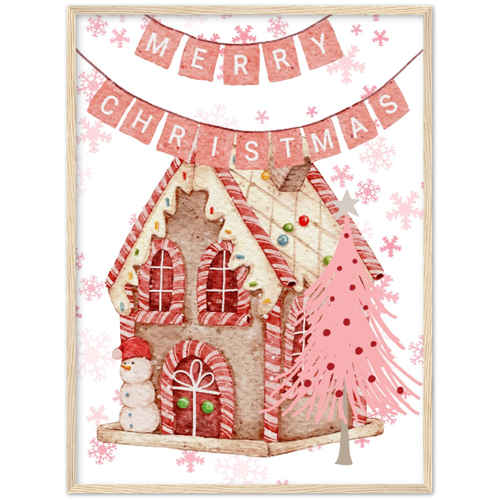 Gingerbread House Premium Wooden Framed Poster