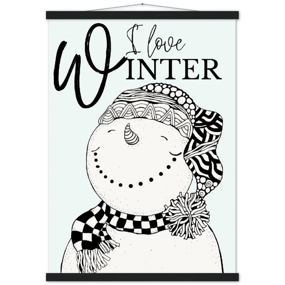 Winter Snowman Museum-Quality Poster & Hanger