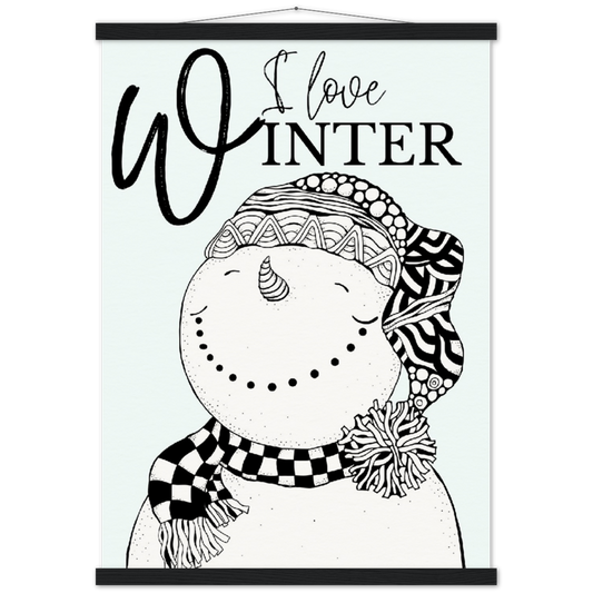 Winter Snowman Museum-Quality Poster & Hanger