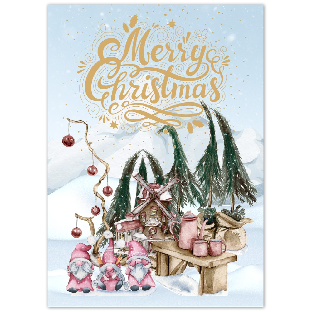 Merry Pink Gnomes Metal Print