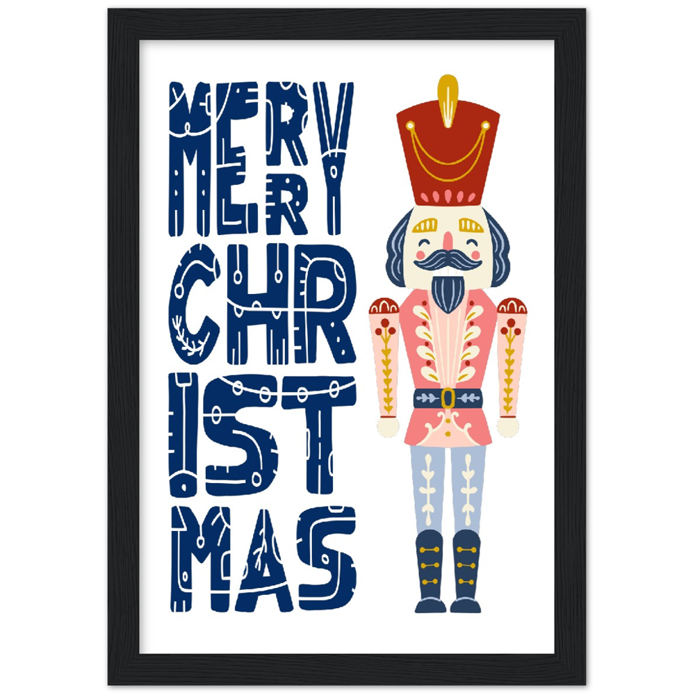 Christmas Nutcracker Premium Wooden Framed Poster