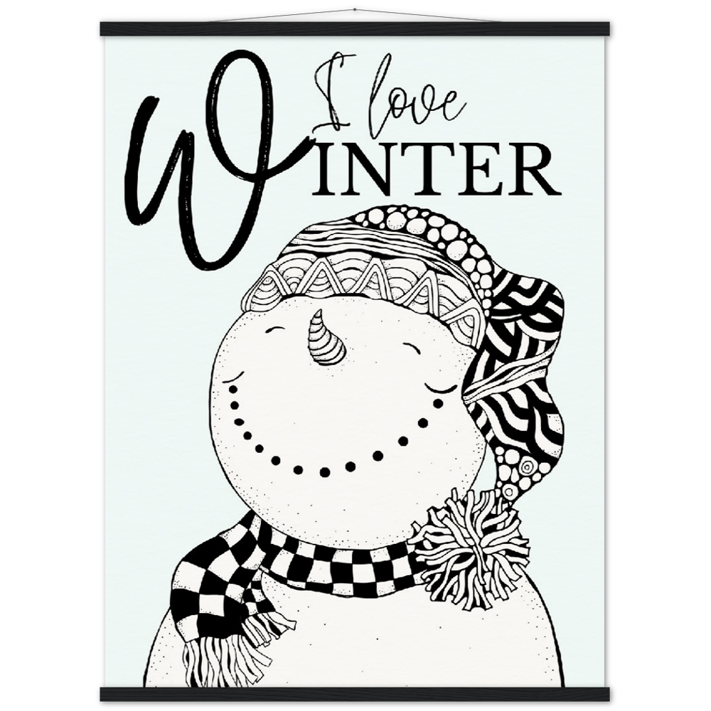 Winter Snowman Museum-Quality Poster & Hanger