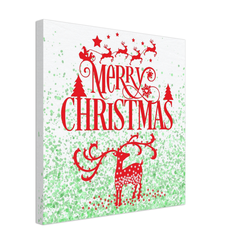 Merry Christmas Reindeer on Canvas