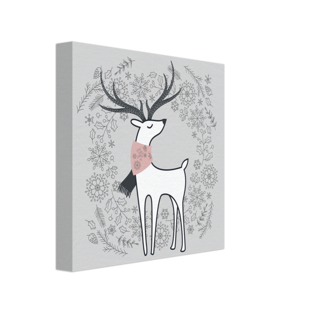 Reindeer in the Wreath on Canvas