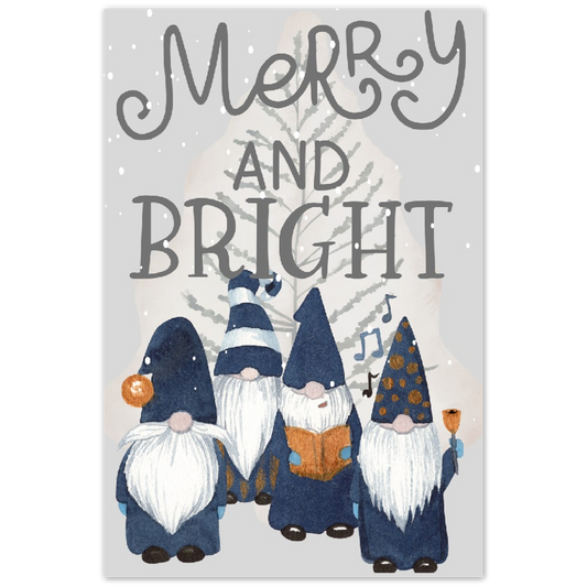 Merry & Bright Gnomes Metal Print