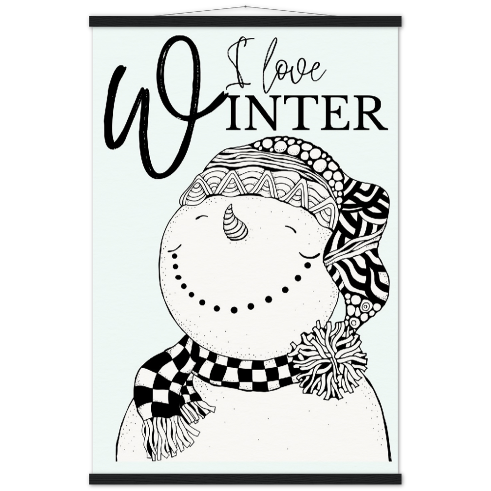 Winter Snowman Museum-Quality Poster & Hanger